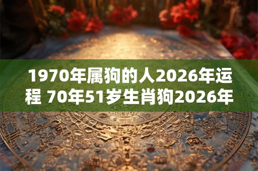 1970年属狗的人2026年运程 70年51岁生肖狗2026年运势