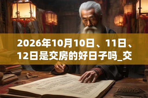 2026年10月10日、11日、12日是交房的好日子吗_交房可以吗