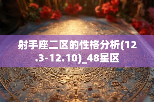 射手座二区的性格分析(12.3-12.10)_48星区
