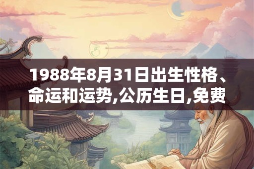 1988年8月31日出生性格、命运和运势,公历生日,免费算命