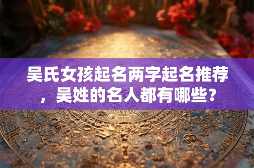 吴氏女孩起名两字起名推荐，吴姓的名人都有哪些？