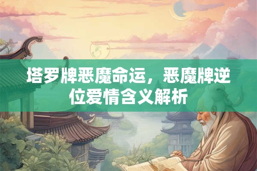 塔罗牌恶魔命运，恶魔牌逆位爱情含义解析