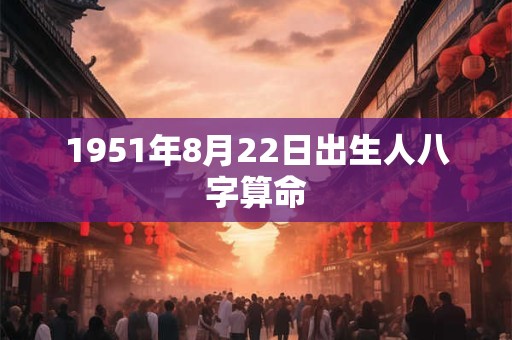 1951年8月22日出生人八字算命