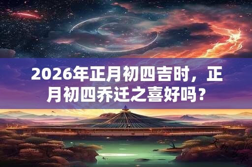 2026年正月初四吉时,正月初四乔迁之喜好吗? 2026年正月初四吉时,正月初四乔迁之喜好吗?