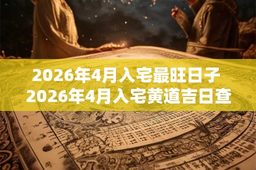 2026年4月入宅最旺日子 2026年4月入宅黄道吉日查询