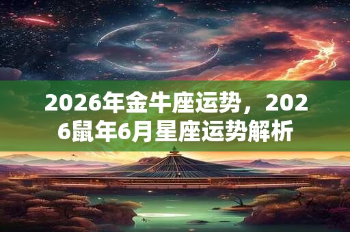 2026年金牛座运势，2026鼠年6月星座运势解析