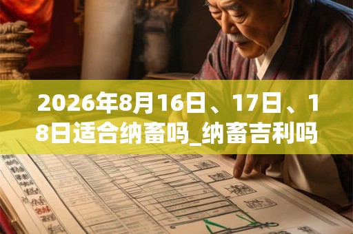 2026年8月16日、17日、18日适合纳畜吗_纳畜吉利吗
