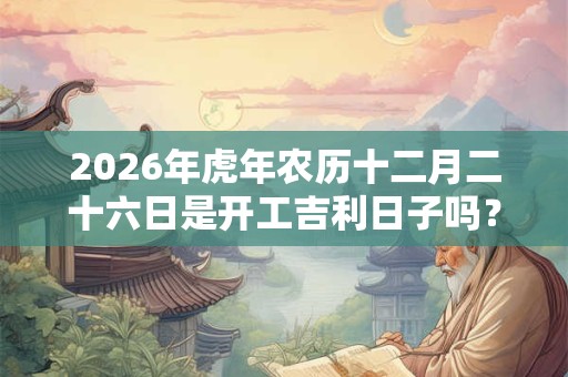 2026年虎年农历十二月二十六日是开工吉利日子吗？