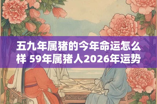 五九年属猪的今年命运怎么样 59年属猪人2026年运势如何 五九年属猪的今年命运怎么样 59年属猪人2026年运势如何