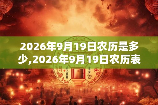 2026年9月19日农历是多少,2026年9月19日农历表