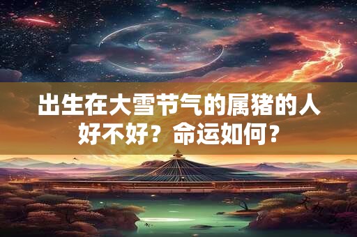 出生在大雪节气的属猪的人好不好？命运如何？