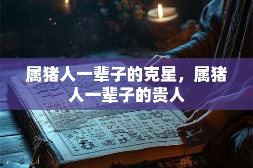 属猪人一辈子的克星，属猪人一辈子的贵人