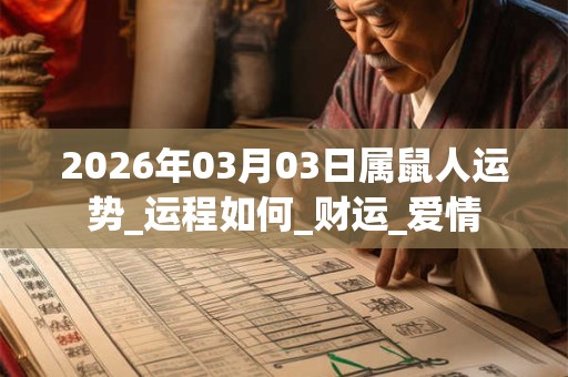 2026年03月03日属鼠人运势_运程如何_财运_爱情 2026年03月03日属鼠人运势_运程如何_财运_爱情