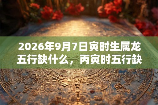 2026年9月7日寅时生属龙五行缺什么，丙寅时五行缺什么