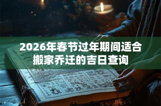 2026年春节过年期间适合搬家乔迁的吉日查询