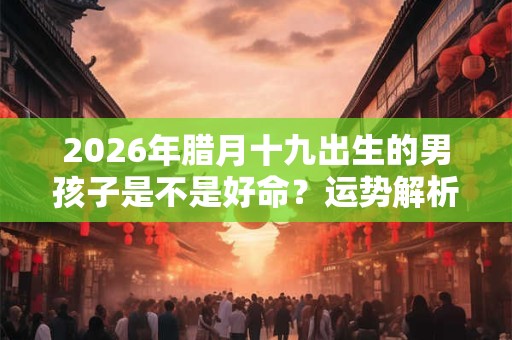 2026年腊月十九出生的男孩子是不是好命？运势解析