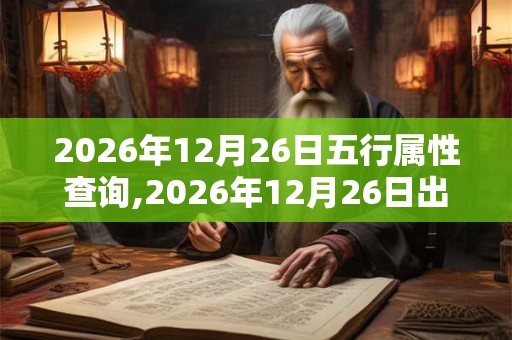 2026年12月26日五行属性查询,2026年12月26日出生五行属什么