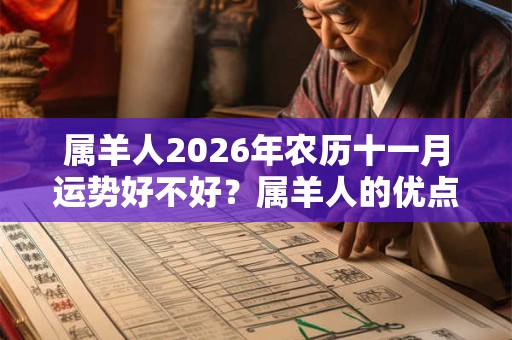属羊人2026年农历十一月运势好不好？属羊人的优点有哪些？
