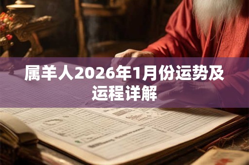 属羊人2026年1月份运势及运程详解