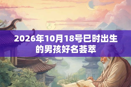 2026年10月18号巳时出生的男孩好名荟萃