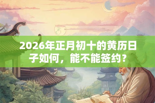 2026年正月初十的黄历日子如何，能不能签约？