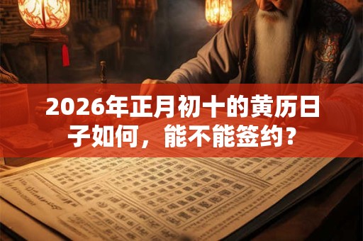 2026年正月初十的黄历日子如何，能不能签约？