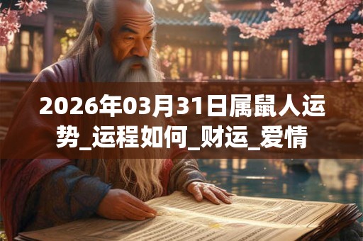 2026年03月31日属鼠人运势_运程如何_财运_爱情