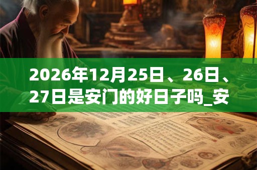 2026年12月25日、26日、27日是安门的好日子吗_安门可以吗