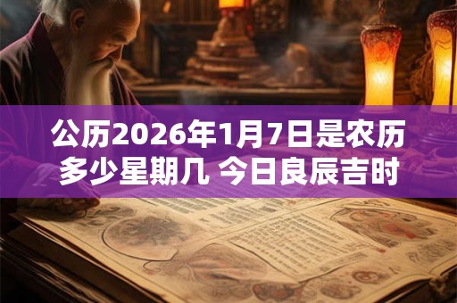公历2026年1月7日是农历多少星期几 今日良辰吉时