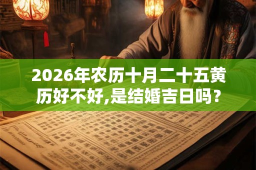 2026年农历十月二十五黄历好不好,是结婚吉日吗？