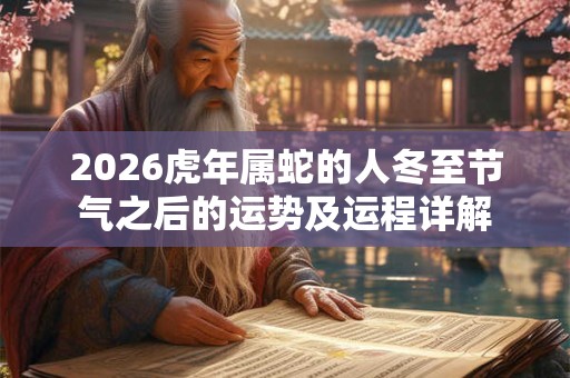 2026虎年属蛇的人冬至节气之后的运势及运程详解