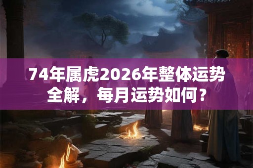 74年属虎2026年整体运势全解，每月运势如何？