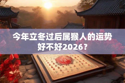 今年立冬过后属猴人的运势好不好2026？