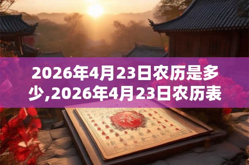 2026年4月23日农历是多少,2026年4月23日农历表