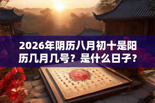 2026年阴历八月初十是阳历几月几号？是什么日子？