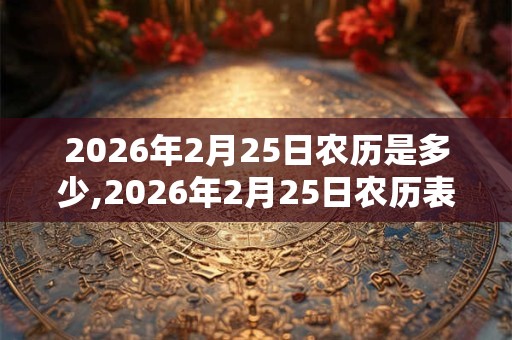 2026年2月25日农历是多少,2026年2月25日农历表