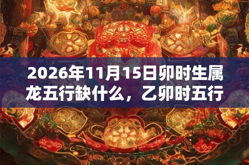2026年11月15日卯时生属龙五行缺什么，乙卯时五行缺什么
