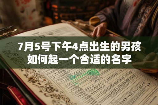 7月5号下午4点出生的男孩如何起一个合适的名字