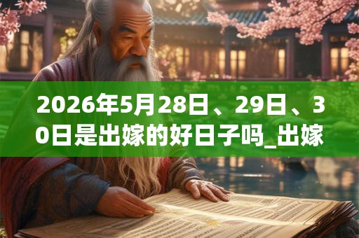 2026年5月28日、29日、30日是出嫁的好日子吗_出嫁可以吗