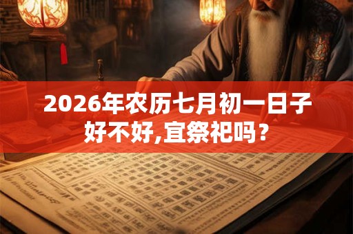 2026年农历七月初一日子好不好,宜祭祀吗？