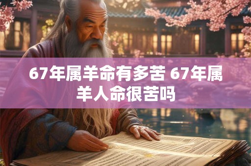 67年属羊命有多苦 67年属羊人命很苦吗