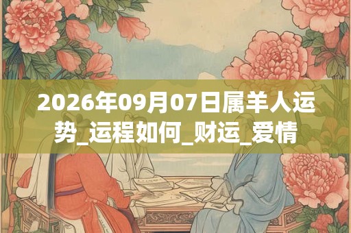 2026年09月07日属羊人运势_运程如何_财运_爱情