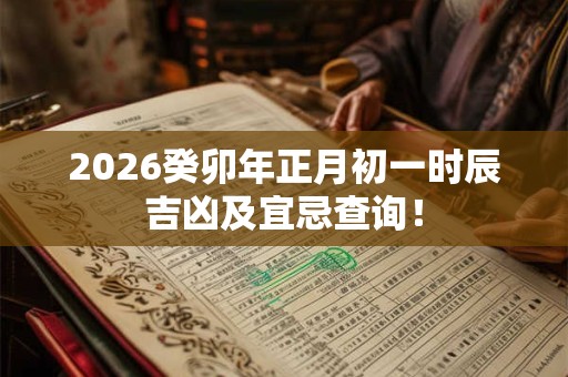 2026癸卯年正月初一时辰吉凶及宜忌查询！