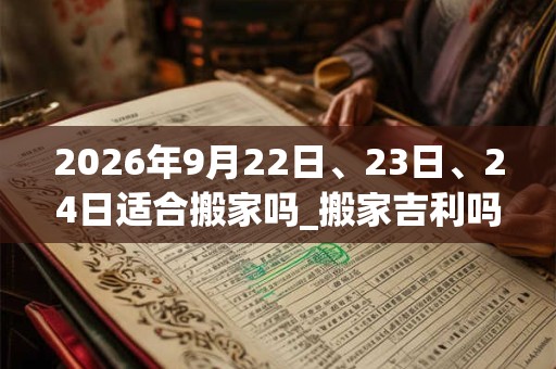 2026年9月22日、23日、24日适合搬家吗_搬家吉利吗