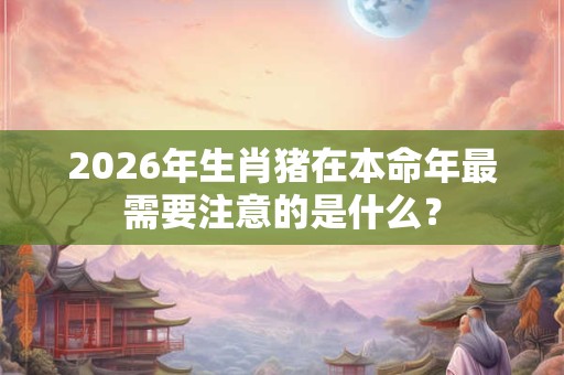 2026年生肖猪在本命年最需要注意的是什么？