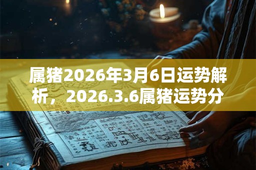 属猪2026年3月6日运势解析，2026.3.6属猪运势分析