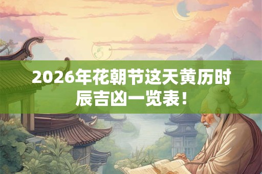 2026年花朝节这天黄历时辰吉凶一览表！