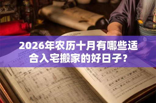 2026年农历十月有哪些适合入宅搬家的好日子？