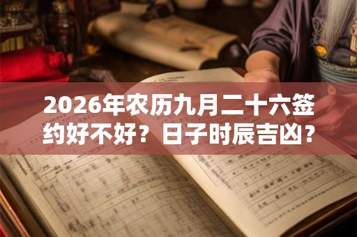 2026年农历九月二十六签约好不好？日子时辰吉凶？