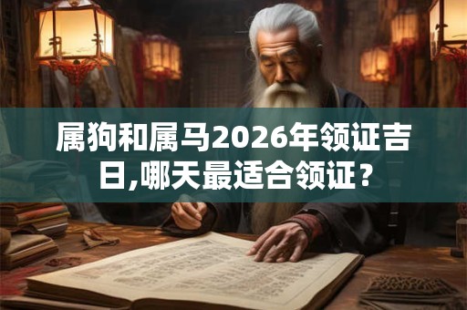属狗和属马2026年领证吉日,哪天最适合领证？